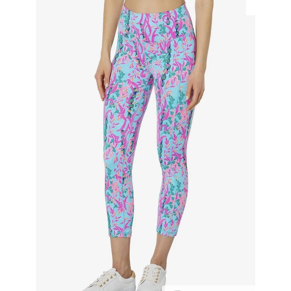 Lily Pulitzer Lexletic Pull On High Rise Leggings Multicolor Kids Size 8-10